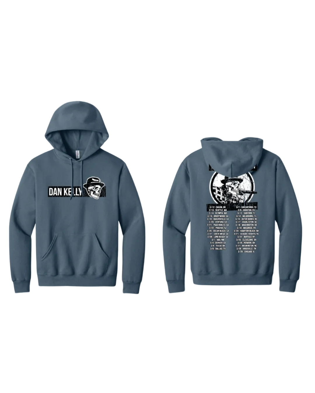 Dan KELLY Skelly Anthem Tour Hoodie - Denim Blue