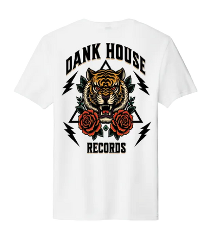 Brand NEW! Dank House Records Tiger Tee - White