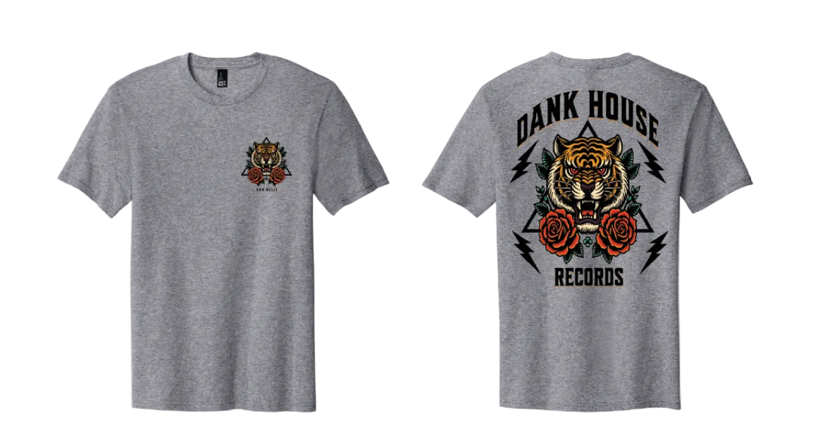Brand NEW! Dank House Records Tiger Tee - Grey