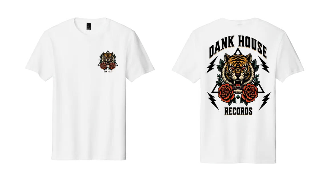 Brand NEW! Dank House Records Tiger Tee - White