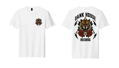 Brand NEW! Dank House Records Tiger Tee - White