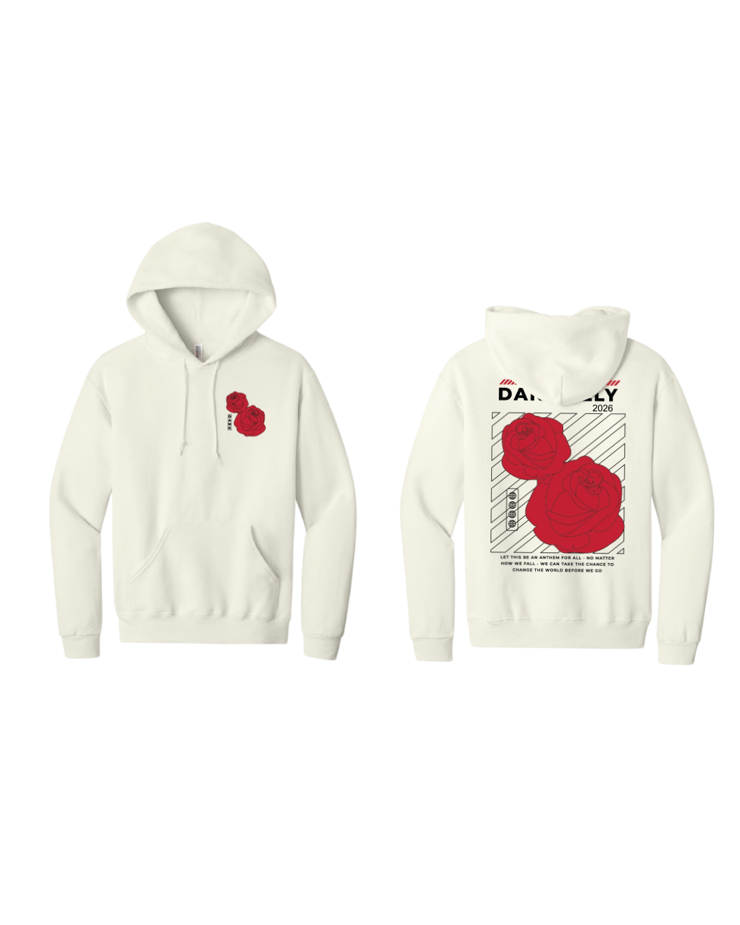 BRAND NEW! DANK Roses Hoodie (Sweet Cream)