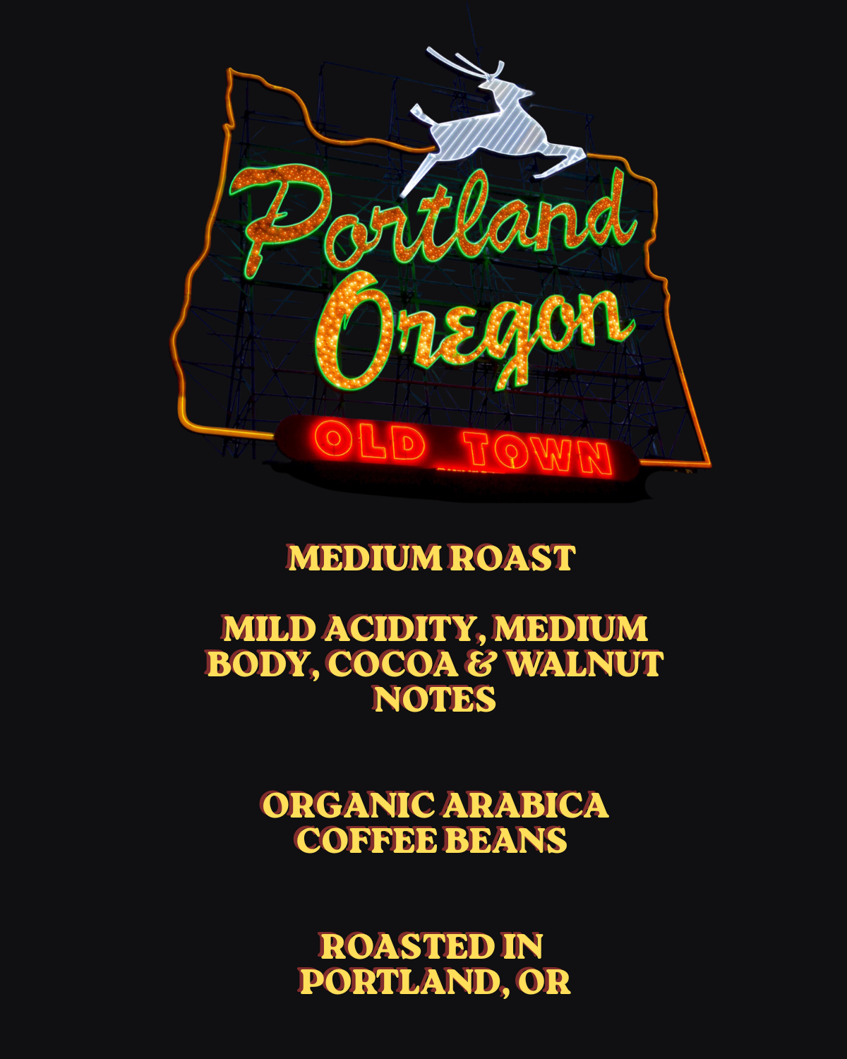 NEW! Portland Oregon MED Roast Coffee Beans