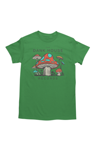 Brand New! Dank House Records Mushroom tee - Green
