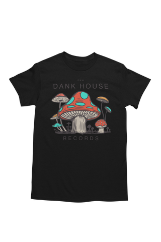Brand New! Dank House Records Mushroom tee - Black