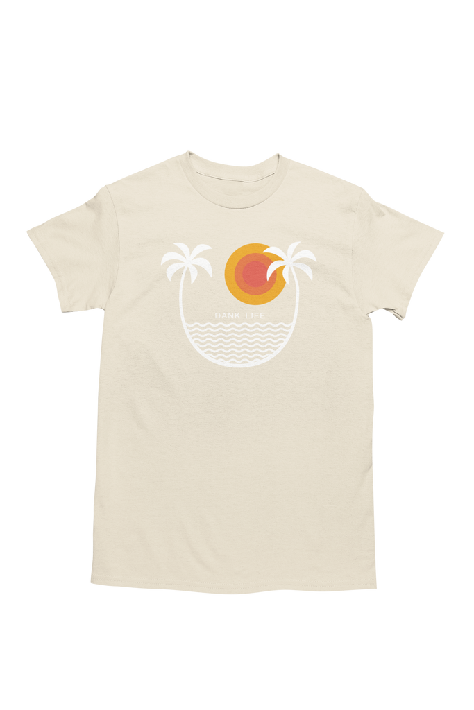 aDank Life Sunset tee - Sand (white logo)