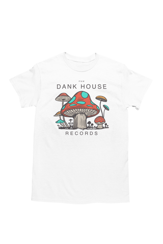 Brand New! Dank House Records Mushroom tee - White